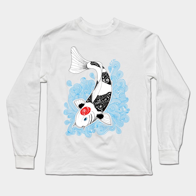 Kois et Be - Tancho Koi Long Sleeve T-Shirt by Art_et_Be